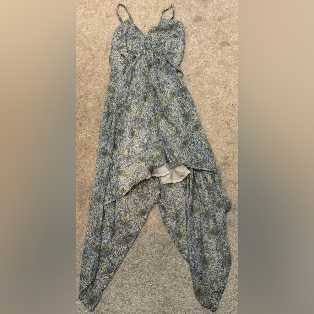 Blue patterned dress